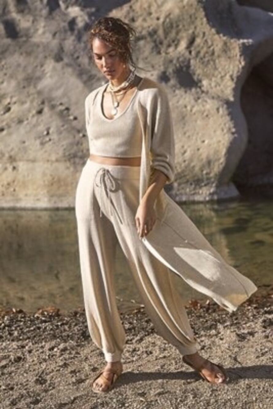 Free People Beach Living In This Sweater Co-Ord Lounge Set Beige Medium READ
